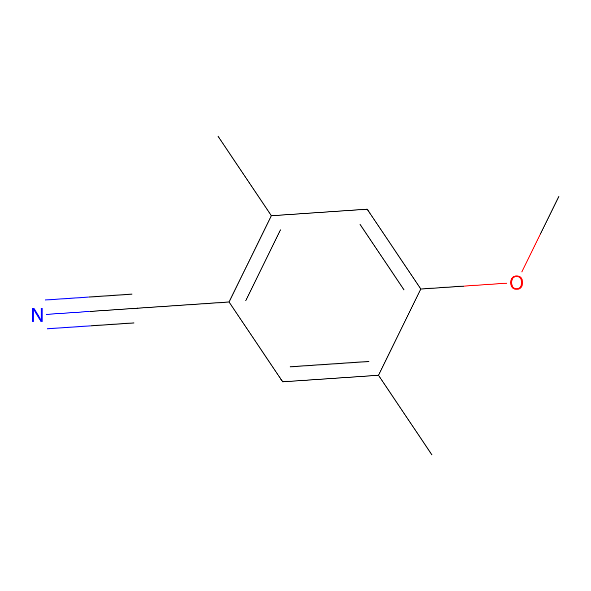 4-Methoxy-2,5-dimethylbenzonitrile molecular structure, CAS 64400-49-3
