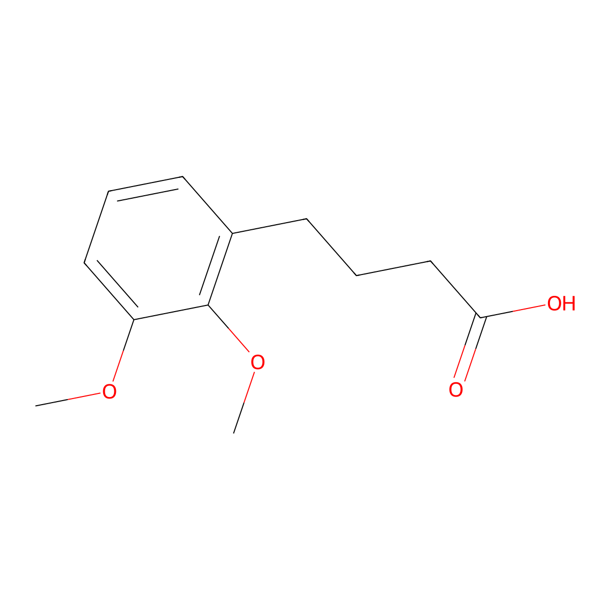 4-(2,3-Dimethoxyphenyl)butanoic acid molecular structure, CAS 64400-76-6