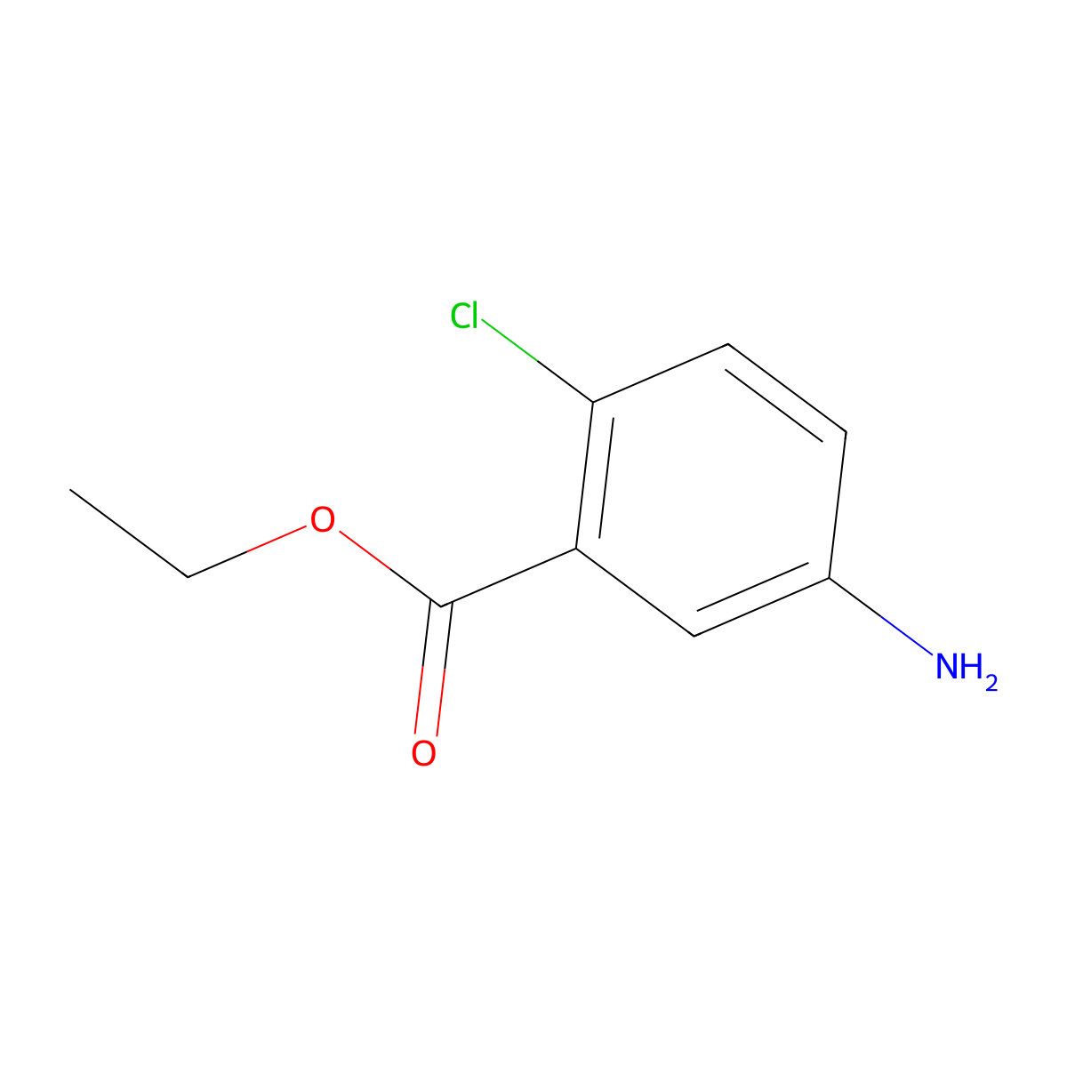 Ethyl 5-amino-2-chlorobenzoate molecular structure, CAS 64401-55-4