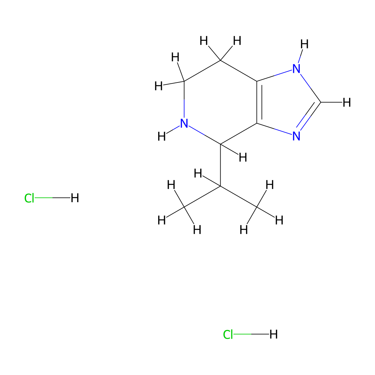 4-Isopropyl-4,5,6,7-tetrahydro-3H-imidazo[4,5-c]pyridine dihydrochloride molecular structure, CAS 64402-56-8