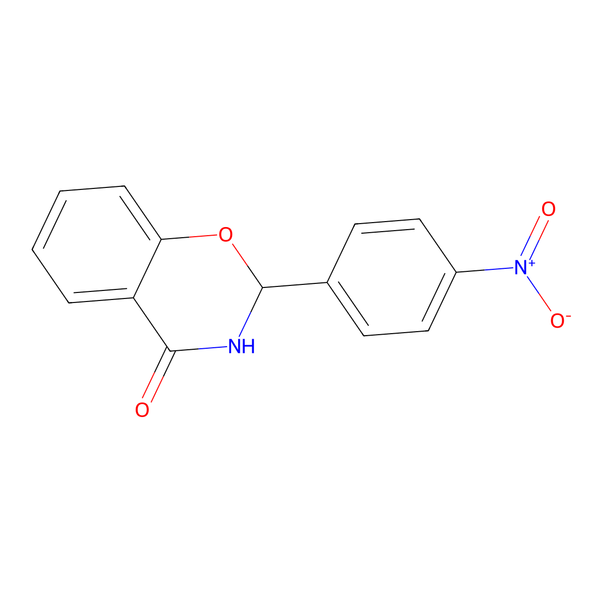 2-(4-Nitrophenyl)-2H-benzo[e][1,3]oxazin-4(3H)-one molecular structure, CAS 64402-68-2