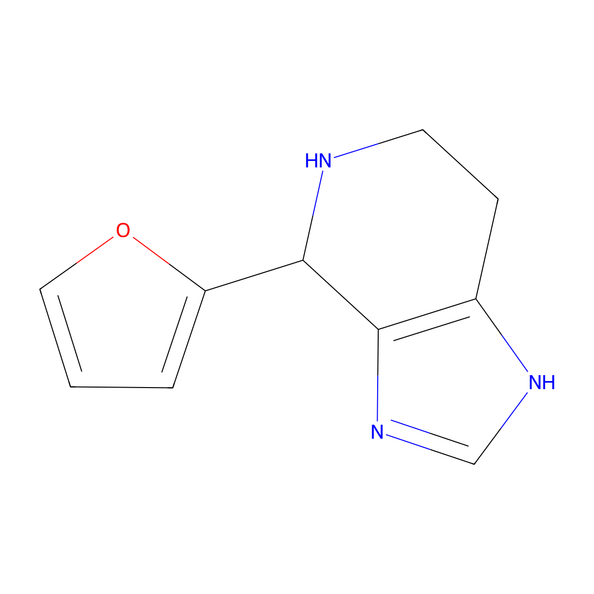 4-(furan-2-yl)-3H,4H,5H,6H,7H-imidazo[4,5-c]pyridine molecular structure, CAS 64403-29-8