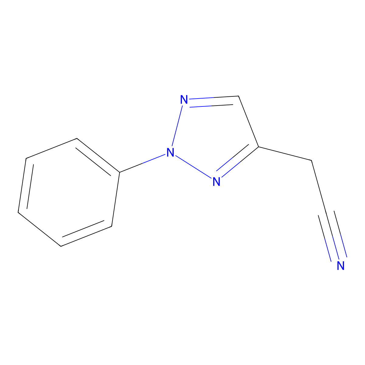 2-(2-phenyl-2H-1,2,3-triazol-4-yl)acetonitrile molecular structure, CAS 64404-12-2