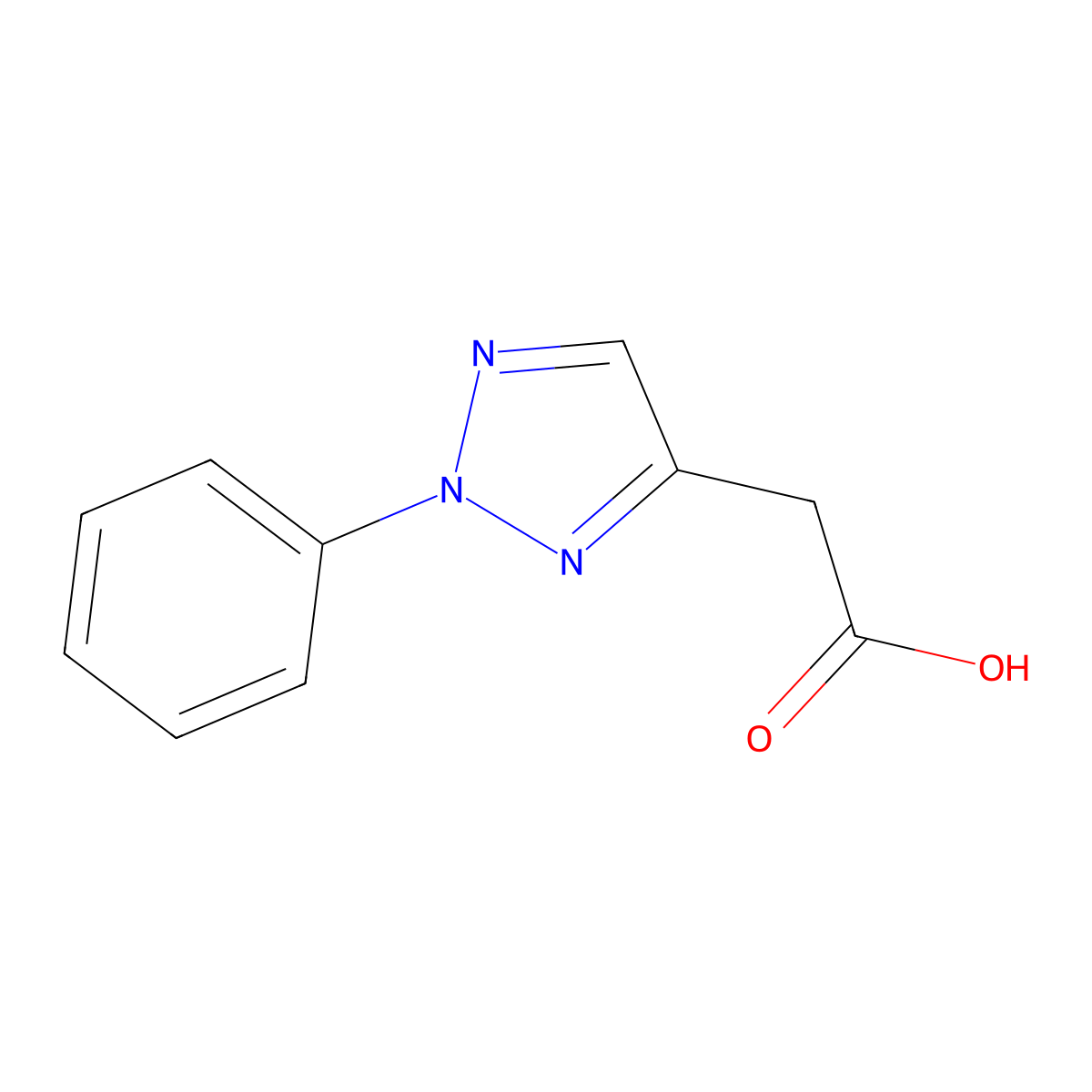 2-(2-phenyl-2H-1,2,3-triazol-4-yl)acetic acid molecular structure, CAS 64404-13-3