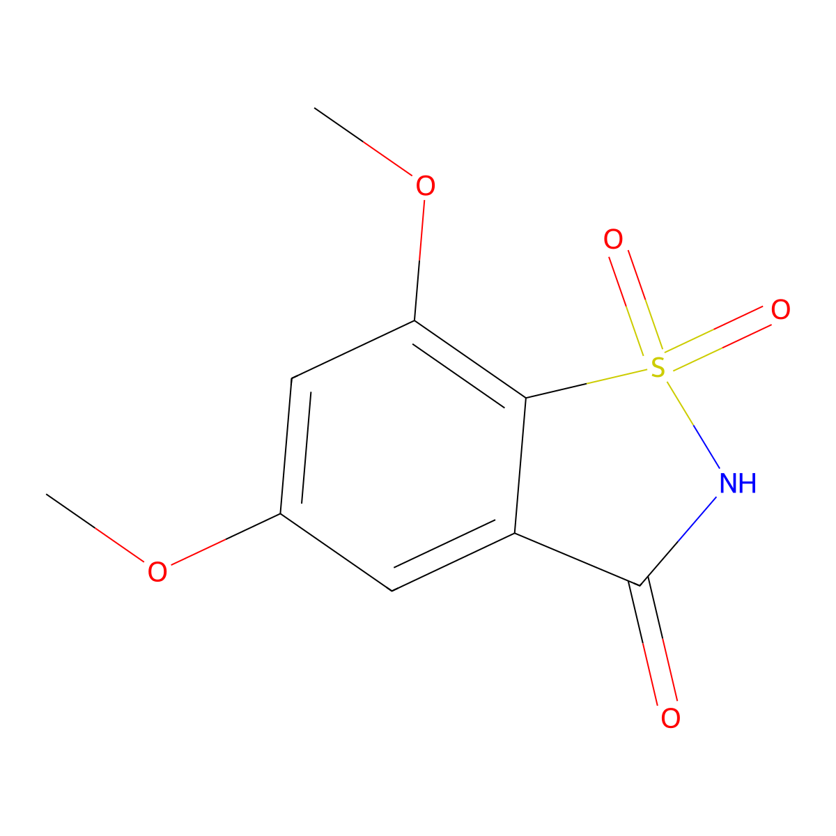 5,7-Dimethoxy-2,3-dihydro-1,2-benzothiazole-1,1,3-trione molecular structure, CAS 64404-51-9