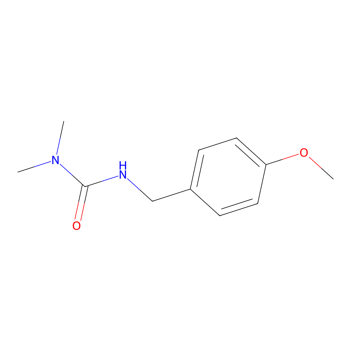 3-(4-Methoxybenzyl)-1,1-dimethylurea molecular structure, CAS 64407-60-9