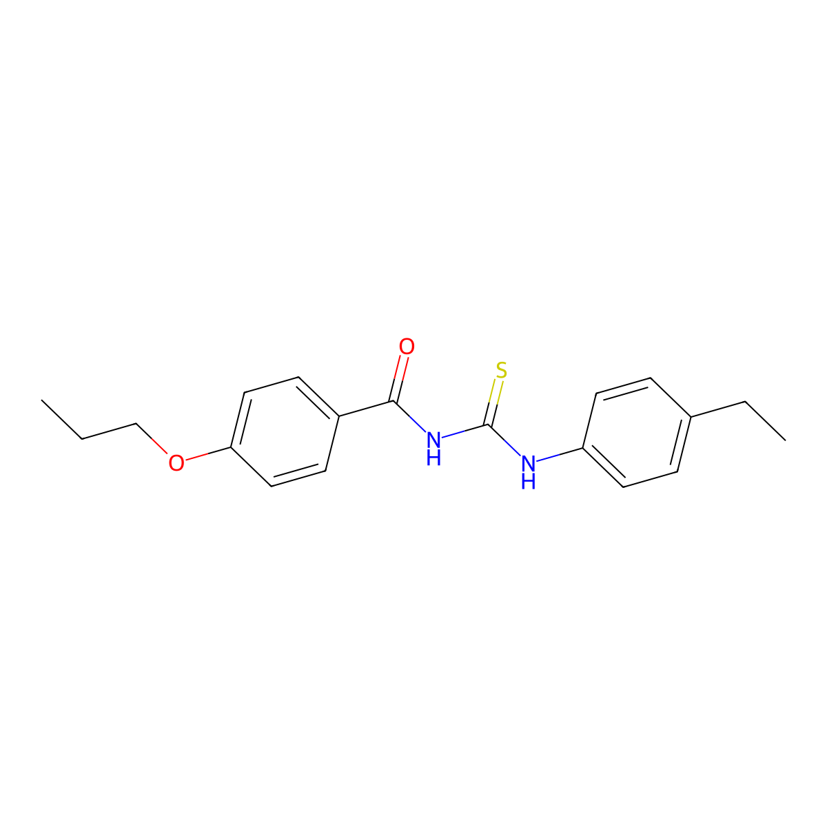 N-[(4-ethylphenyl)carbamothioyl]-4-propoxybenzamide molecular structure, CAS 6441-58-3