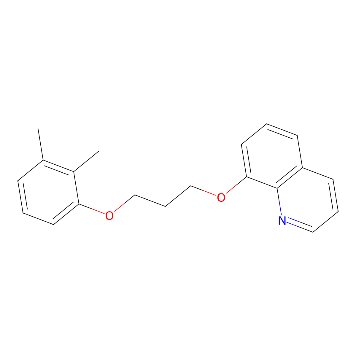 8-[3-(2,3-Dimethylphenoxy)propoxy]quinoline molecular structure, CAS 6441-67-4