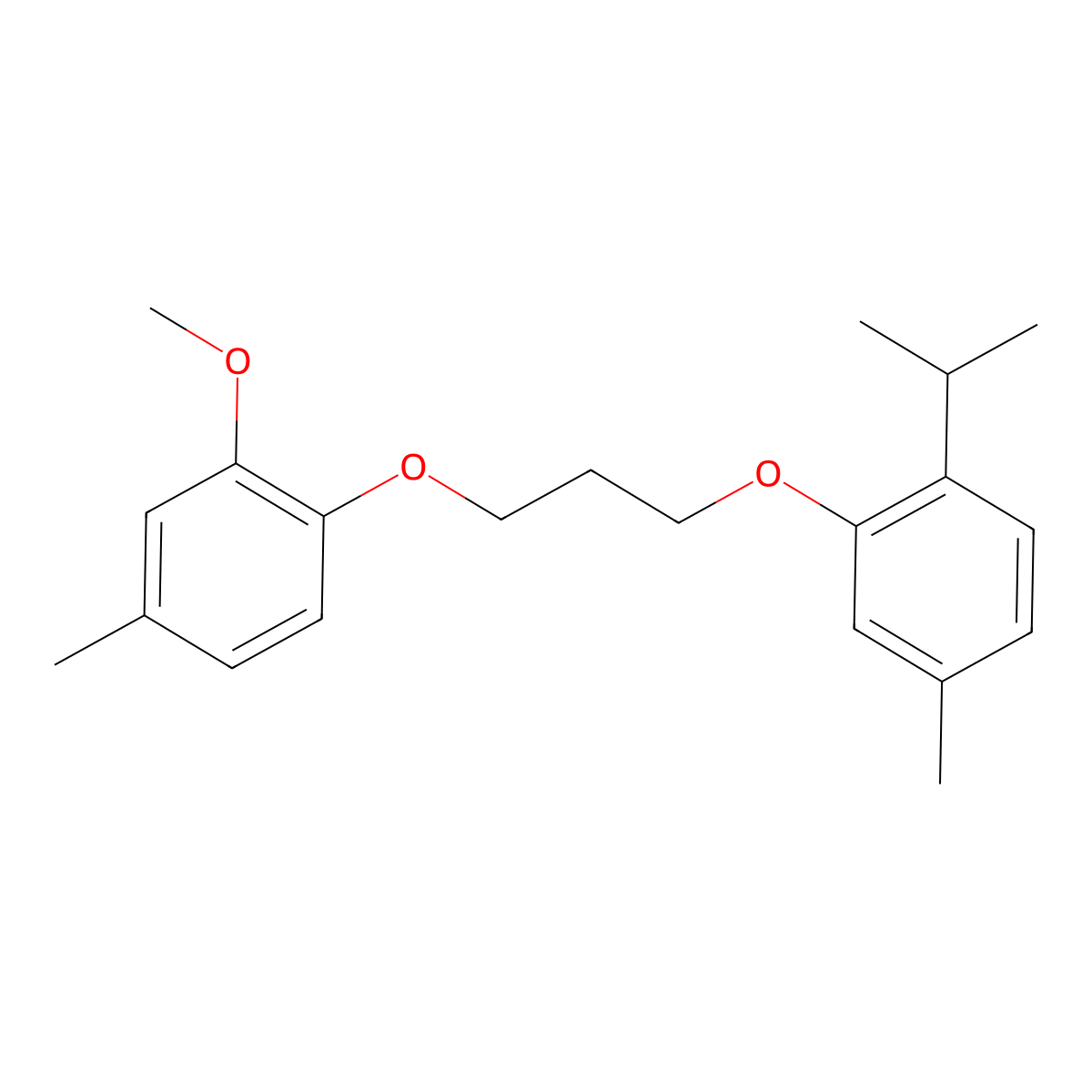 2-Methoxy-4-methyl-1-[3-(5-methyl-2-propan-2-ylphenoxy)propoxy]benzene molecular structure, CAS 6441-71-0