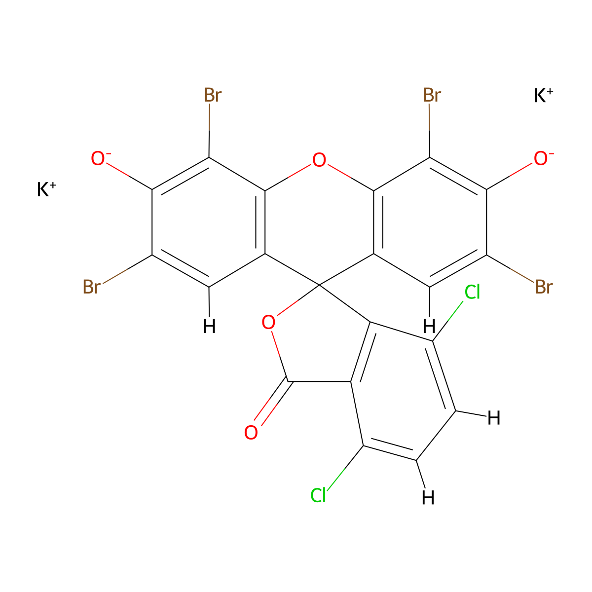 Phloxine molecular structure, CAS 6441-77-6