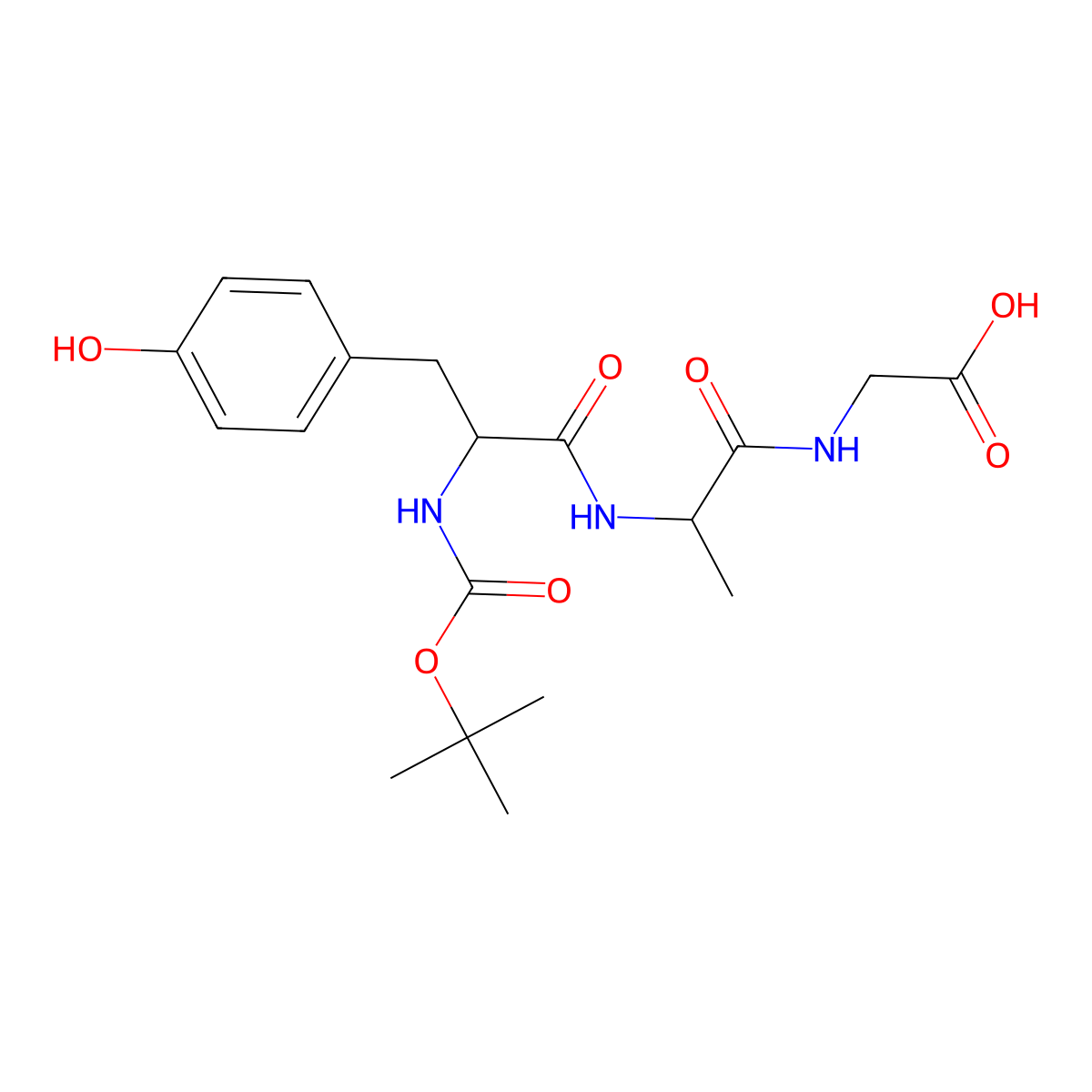 Boc-tyr-D-ala-gly-OH molecular structure, CAS 64410-47-5