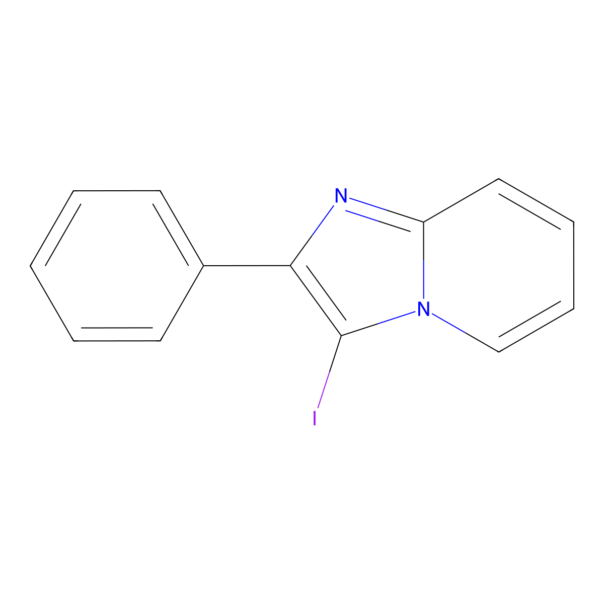 3-Iodo-2-phenylimidazo[1,2-a]pyridine molecular structure, CAS 64413-90-7