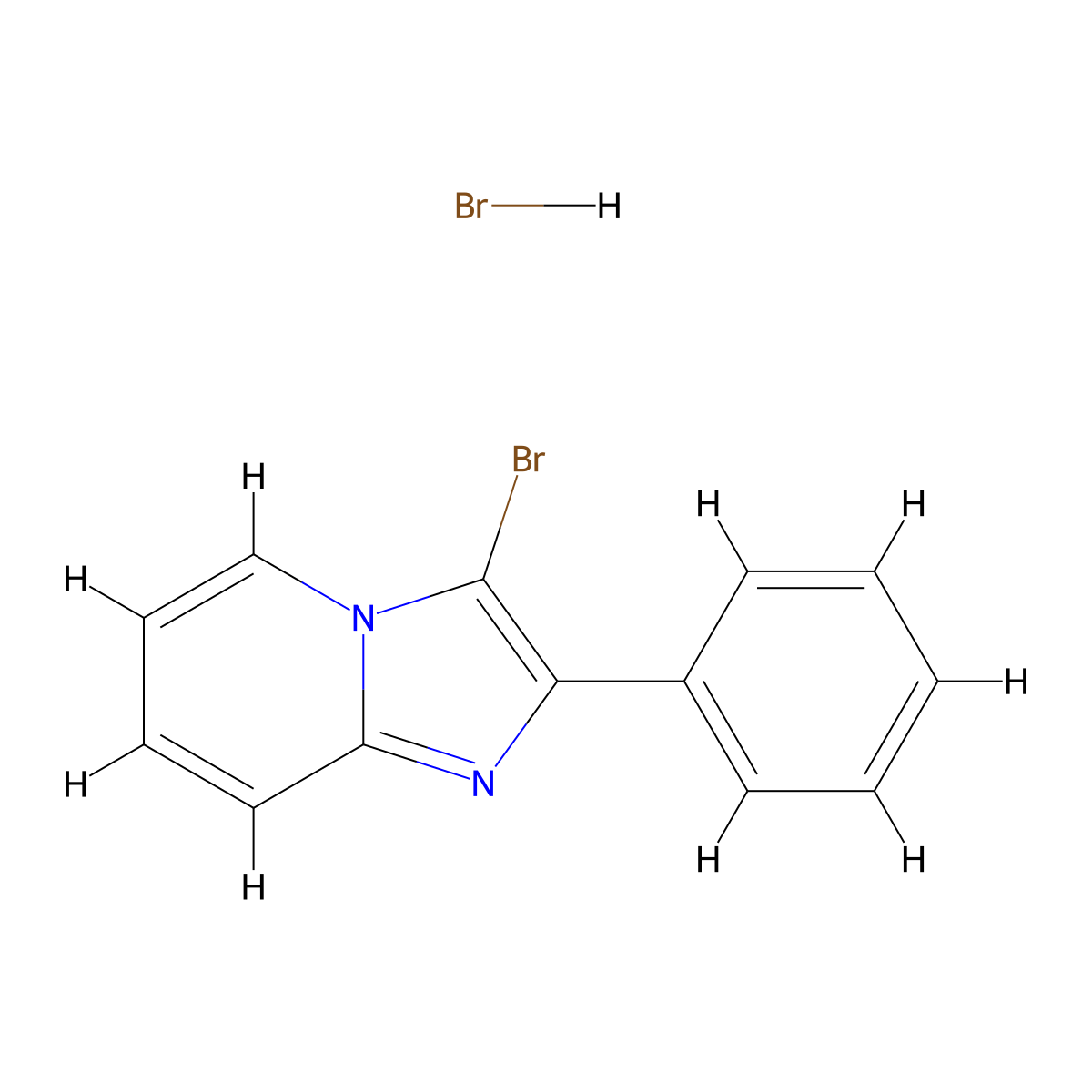 3-Bromo-2-phenylimidazo[1,2-a]pyridine hydrobromide molecular structure, CAS 64413-93-0