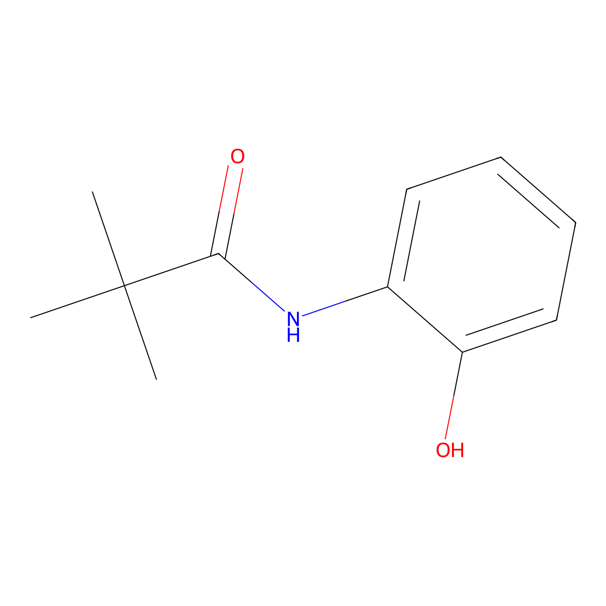N-(2-hydroxyphenyl)-2,2-dimethylpropionamide molecular structure, CAS 64414-11-5