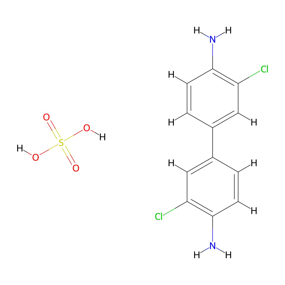 3,3'-Dichlorobenzidine sulphate molecular structure, CAS 64414-68-2