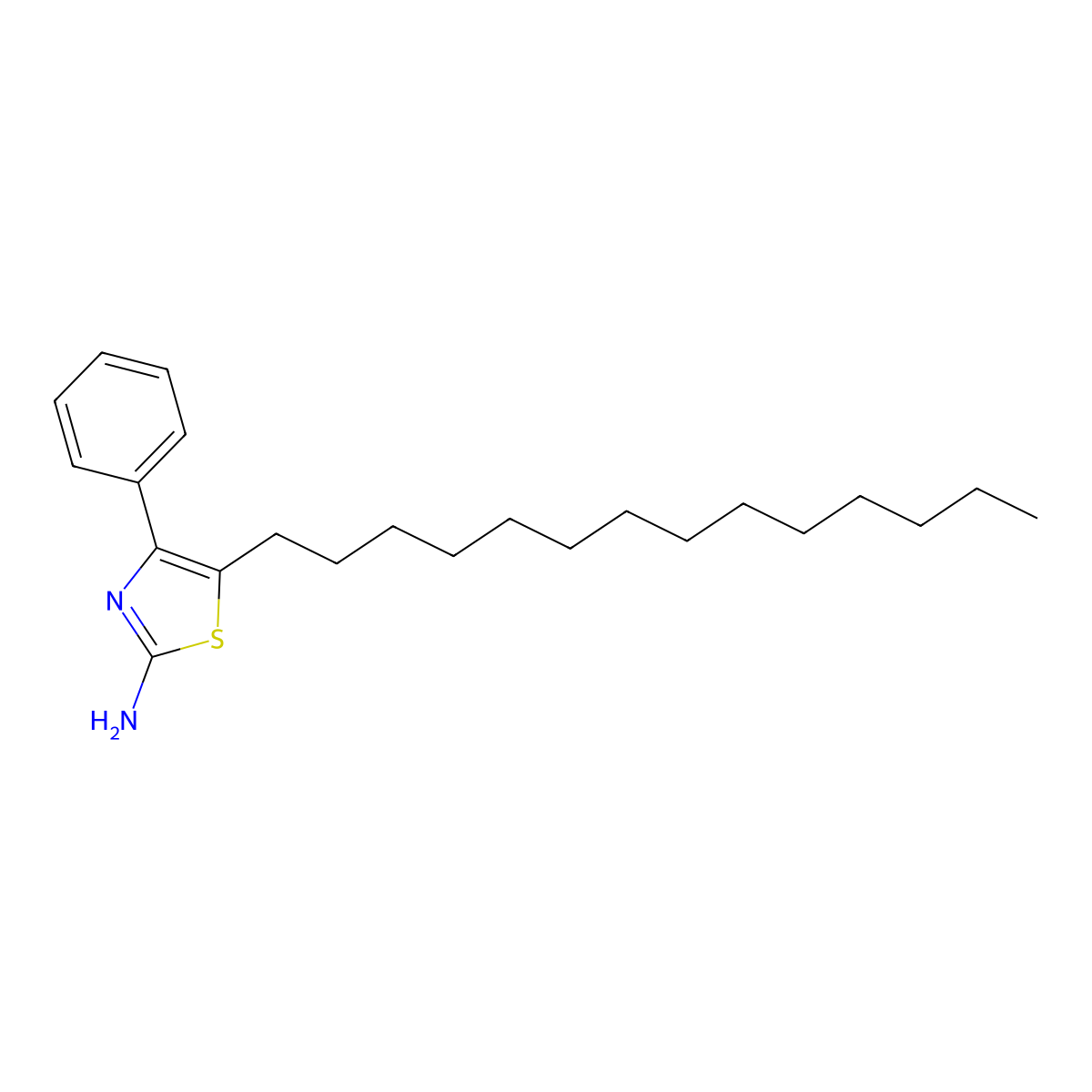 4-Phenyl-5-tetradecyl-2-thiazolamine molecular structure, CAS 64415-14-1