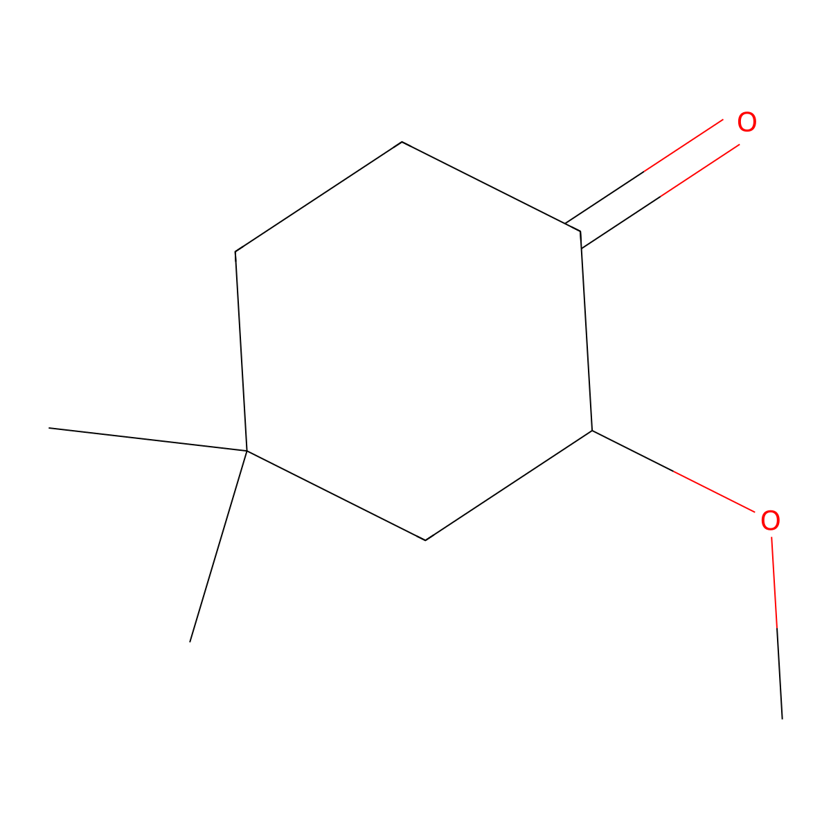 2-Methoxy-4,4-dimethylcyclohexan-1-one molecular structure, CAS 64416-18-8