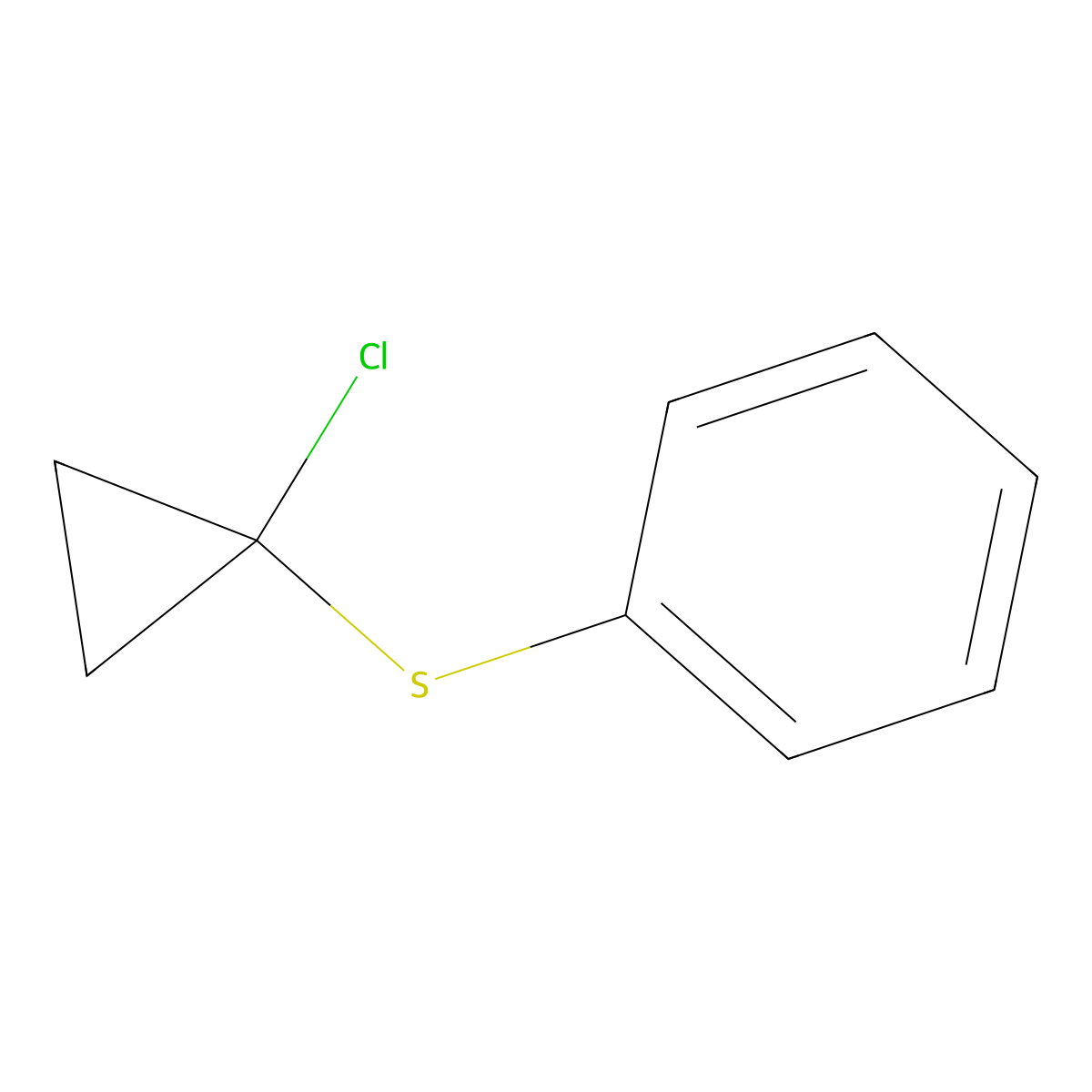 [(1-Chlorocyclopropyl)thio]benzene molecular structure, CAS 64416-57-5