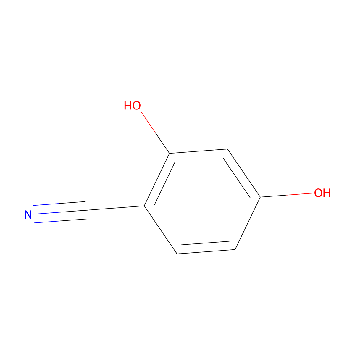 2,4-Dihydroxybenzonitrile molecular structure, CAS 64419-24-5