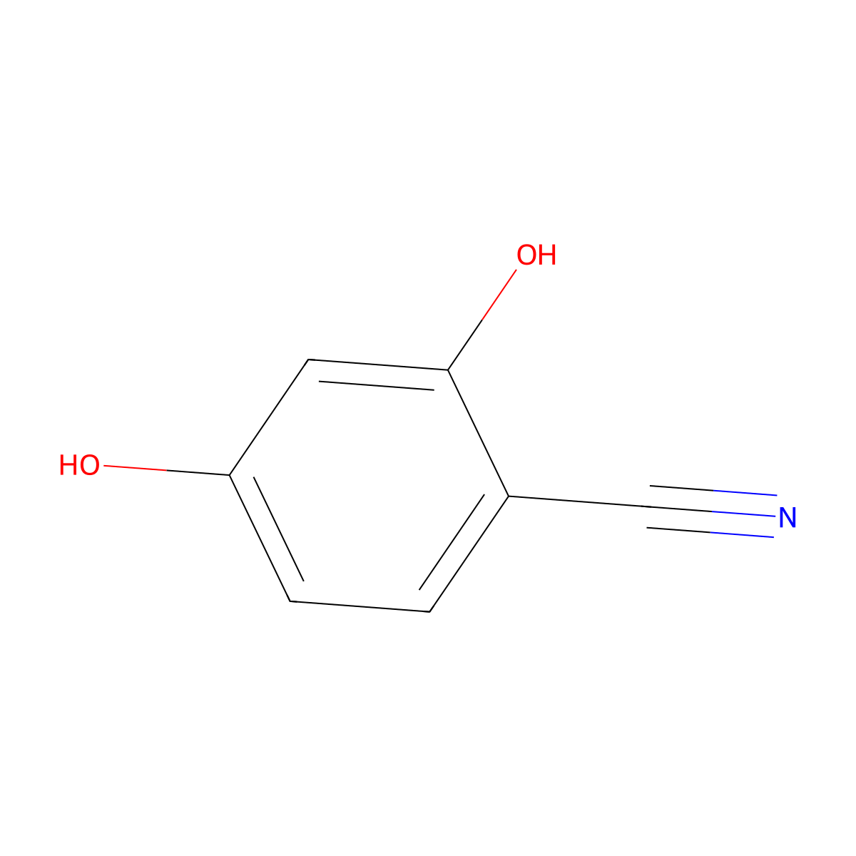 2,4-Dihydroxybenzonitrile molecular structure, CAS 64419-24-5