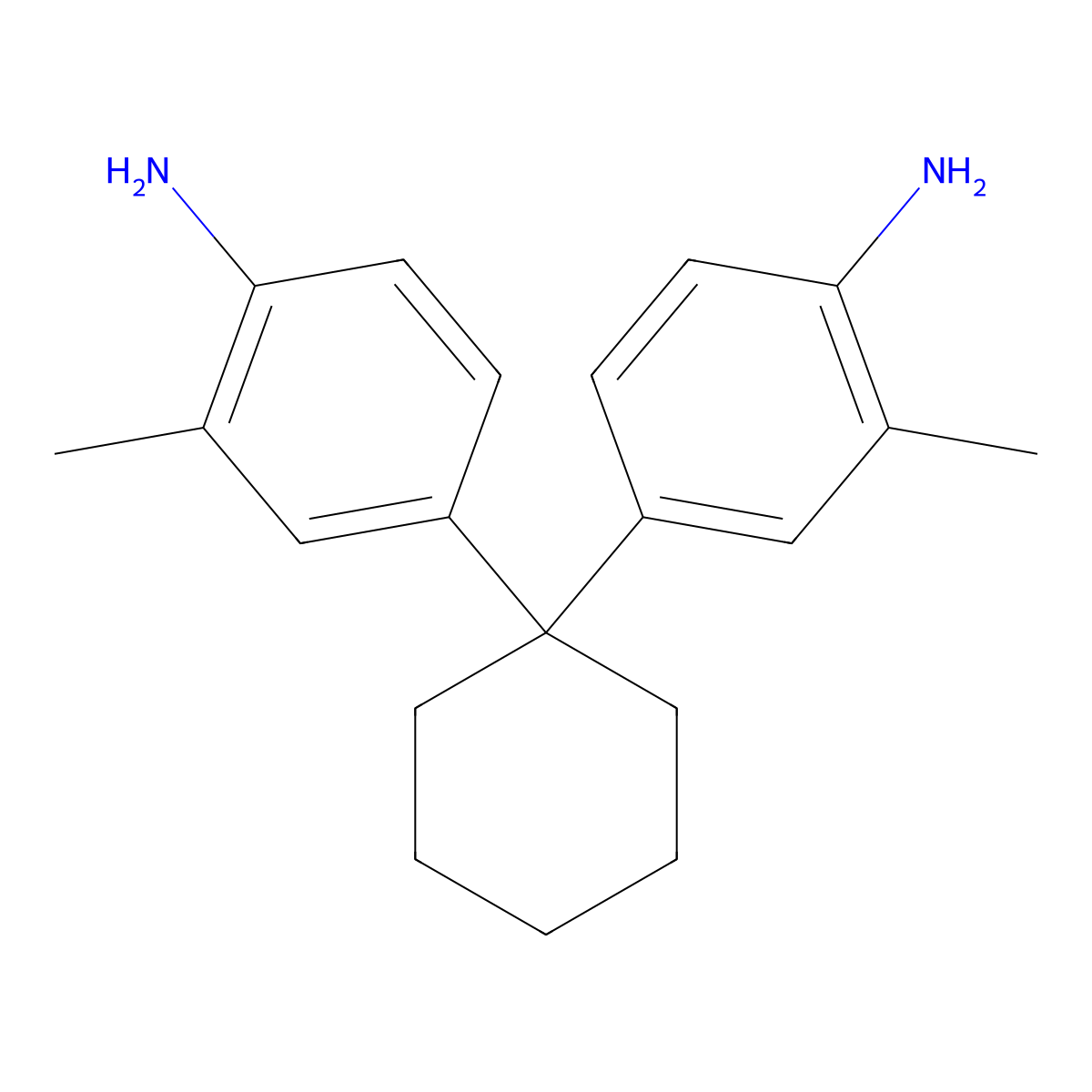 Benzenamine, 4,4'-cyclohexylidenebis[2-methyl- molecular structure, CAS 6442-08-6