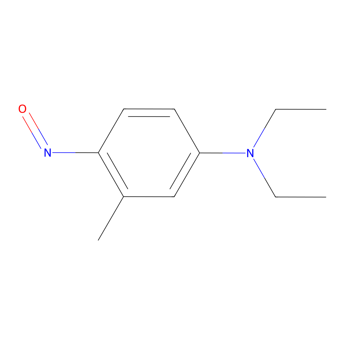 Benzenamine, N,N-diethyl-3-methyl-4-nitroso- molecular structure, CAS 6442-10-0