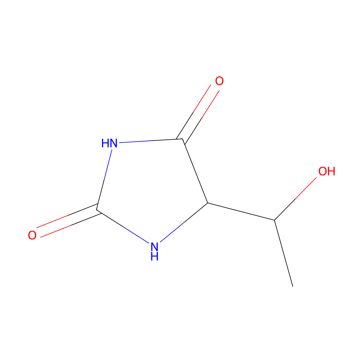 5-(1-Hydroxyethyl)imidazolidine-2,4-dione molecular structure, CAS 64420-00-4