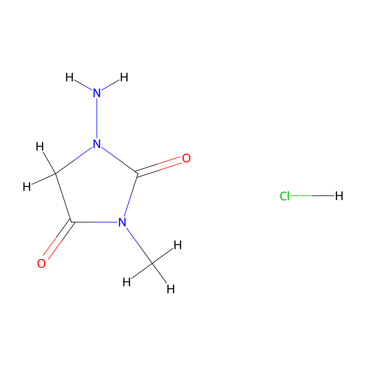 1-Amino-3-methylimidazolidine-2,4-dione hydrochloride molecular structure, CAS 64420-18-4