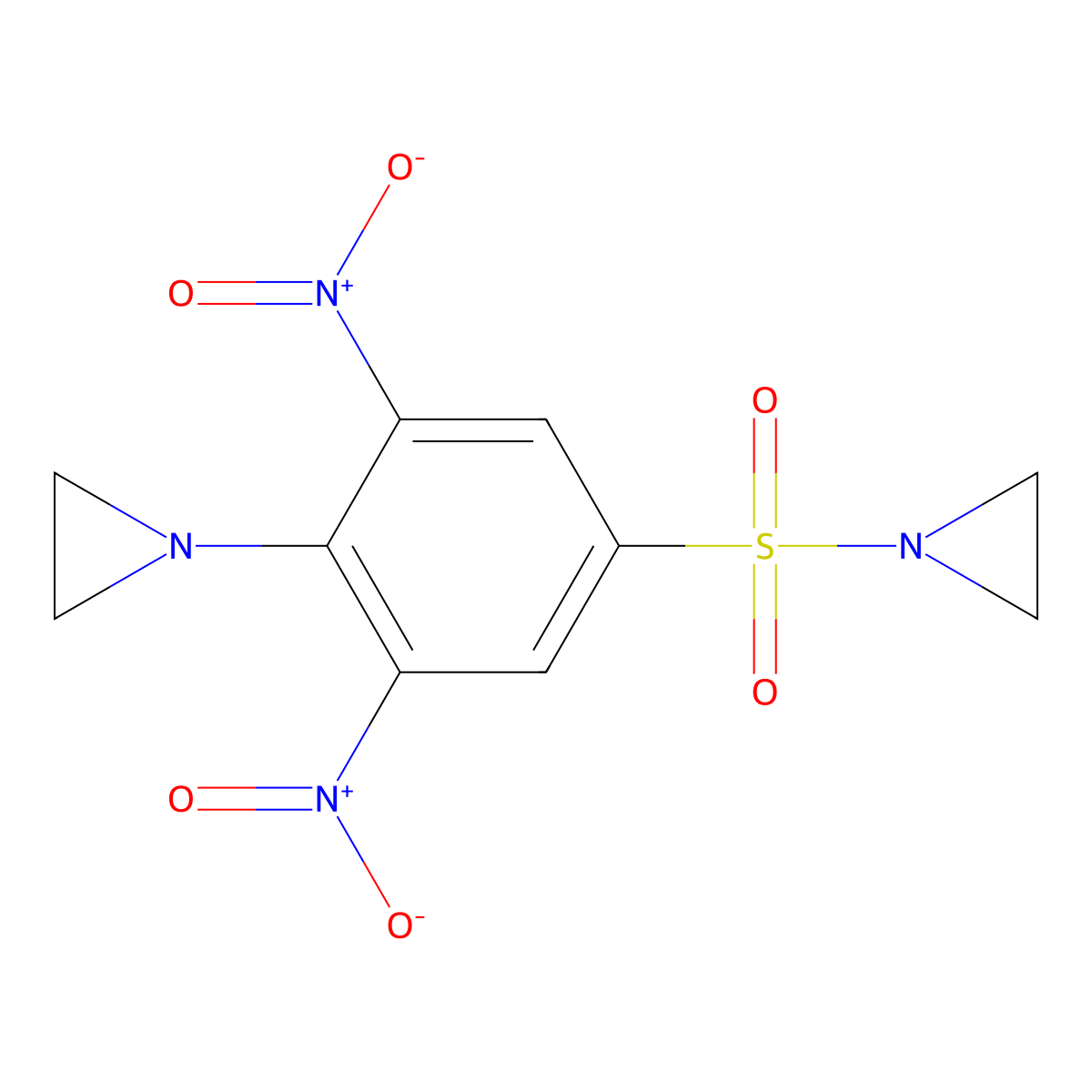 Aziridine, 1-((4-(1-aziridinyl)-3,5-dinitrophenyl)sulfonyl)- molecular structure, CAS 64425-95-2