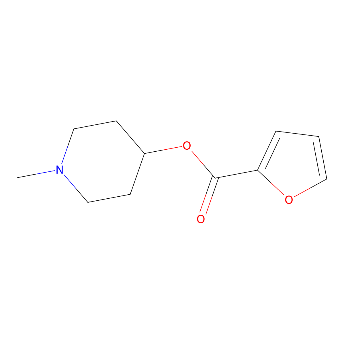 1-Methyl-4-piperidinyl 2-furoate molecular structure, CAS 64429-24-9