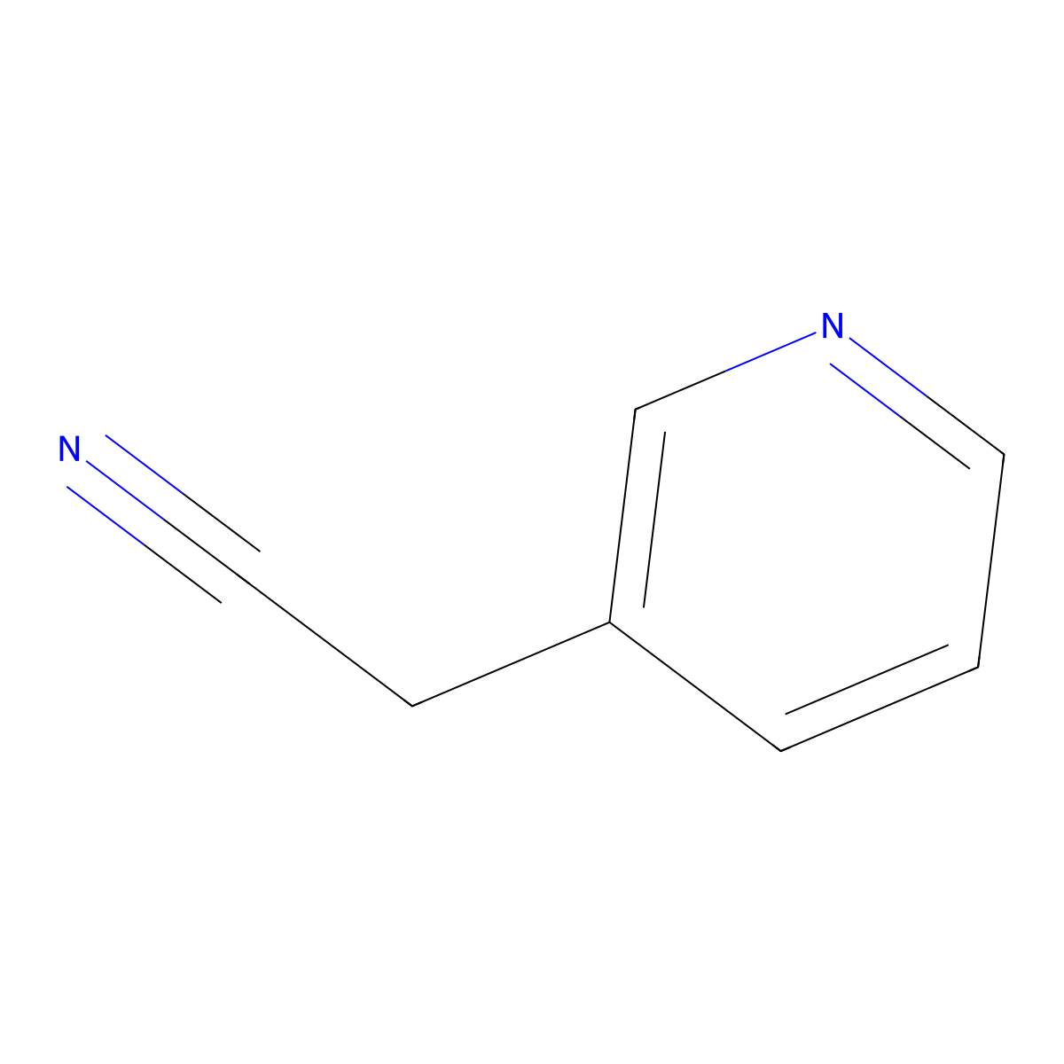 3-Pyridineacetonitrile molecular structure, CAS 6443-85-2
