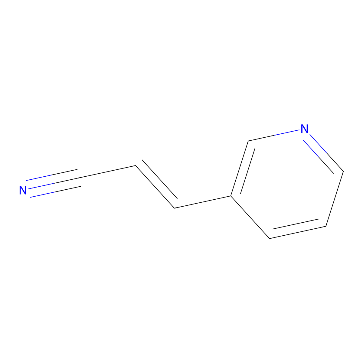 3-(3-Pyridinyl)-2-propenenitrile molecular structure, CAS 6443-86-3