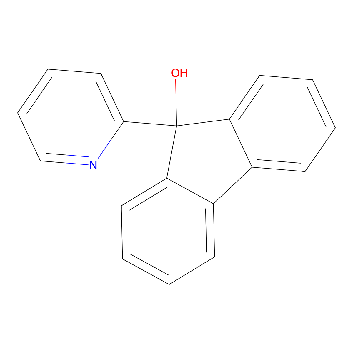 9-(Pyridin-2-yl)-9h-fluoren-9-ol molecular structure, CAS 64436-62-0