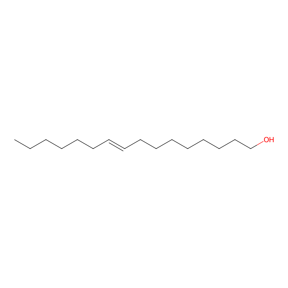 9-Hexadecen-1-ol molecular structure, CAS 64437-47-4