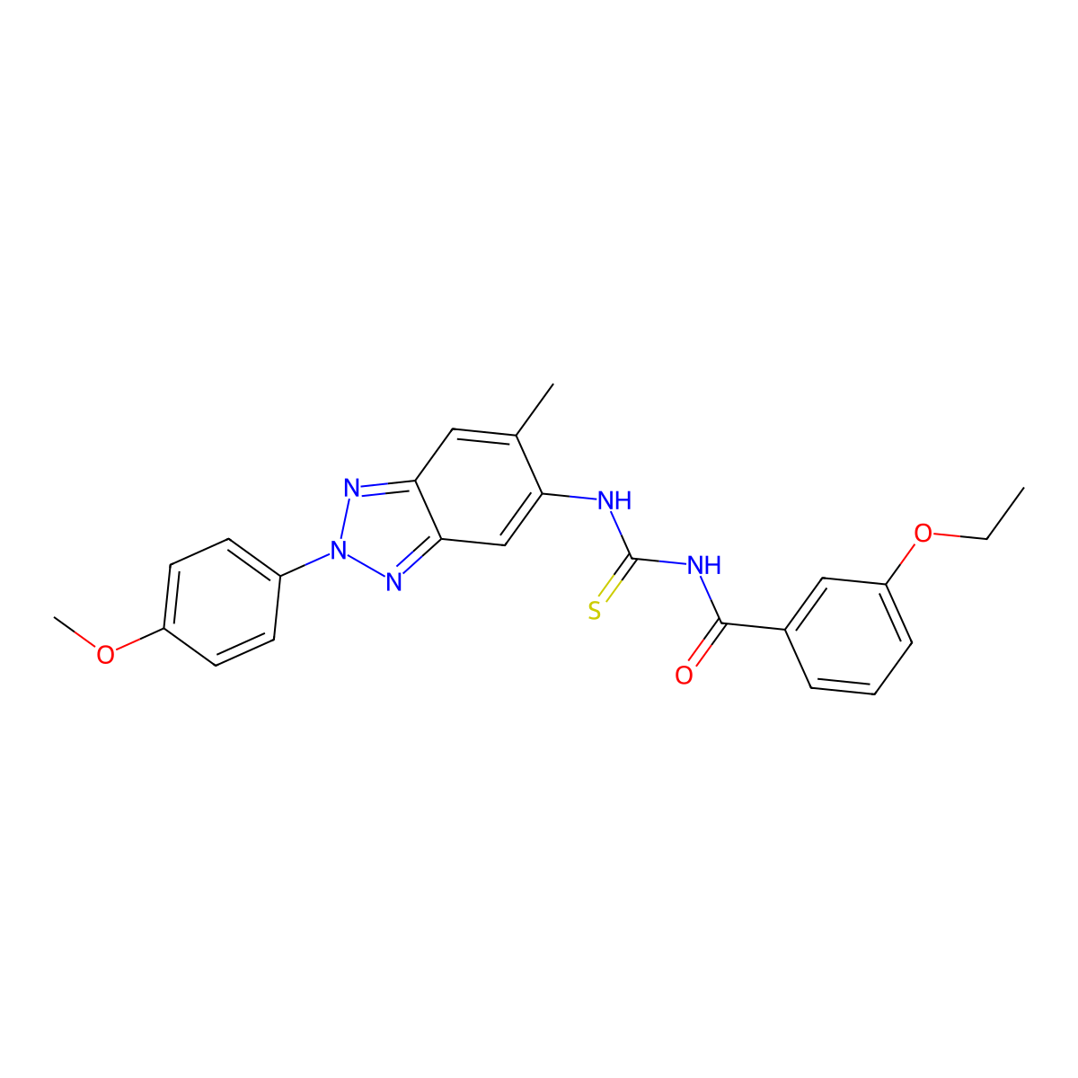 3-ethoxy-N-{[2-(4-methoxyphenyl)-6-methyl-2H-benzotriazol-5-yl]carbamothioyl}benzamide molecular structure, CAS 6444-23-1