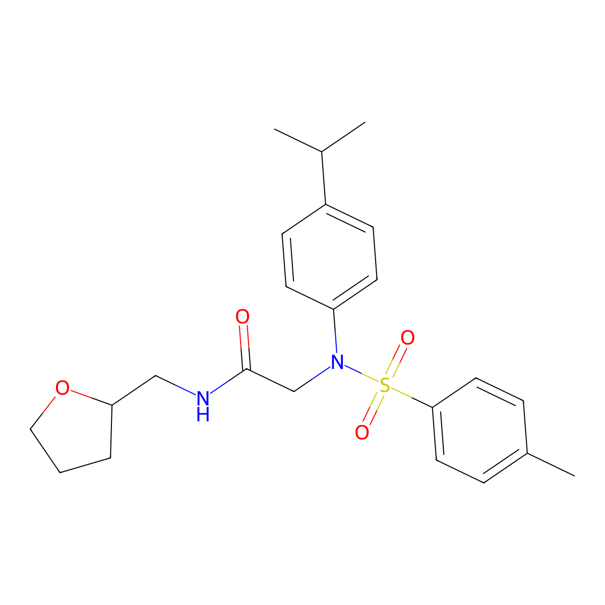 2-(N-(4-methylphenyl)sulfonyl-4-propan-2-ylanilino)-N-(oxolan-2-ylmethyl)acetamide molecular structure, CAS 6445-01-8