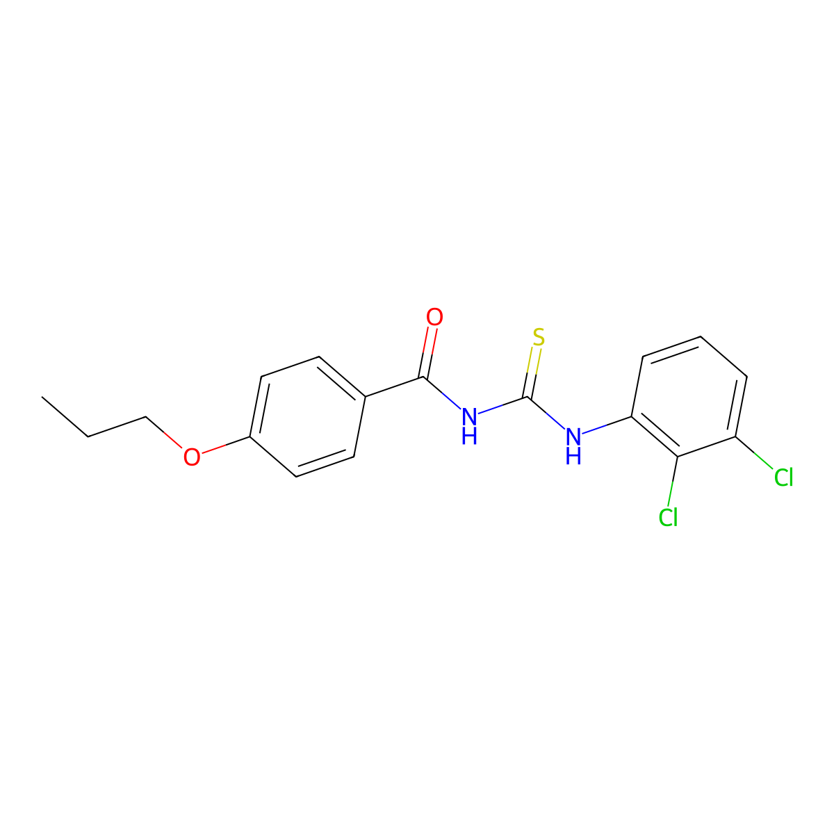 N-[(2,3-dichlorophenyl)carbamothioyl]-4-propoxybenzamide molecular structure, CAS 6445-44-9