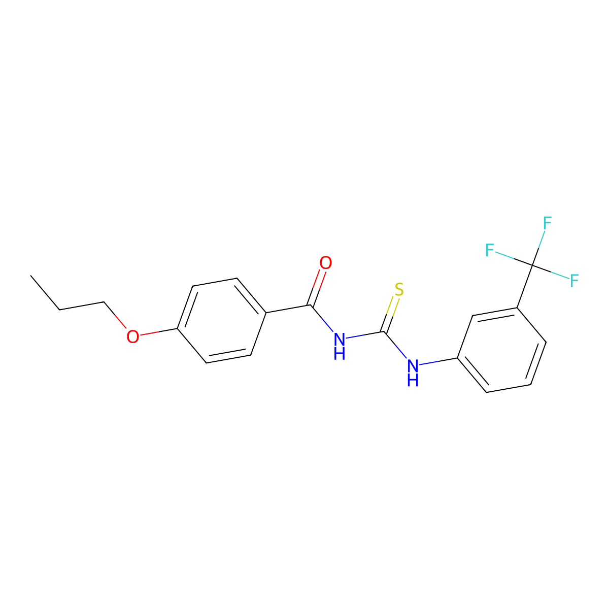 4-propoxy-N-{[3-(trifluoromethyl)phenyl]carbamothioyl}benzamide molecular structure, CAS 6445-87-0