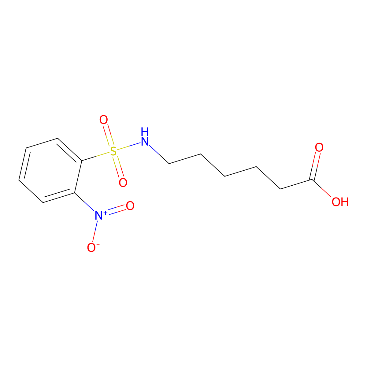 6-{[(2-Nitrophenyl)sulfonyl]amino}hexanoic acid molecular structure, CAS 64451-89-4