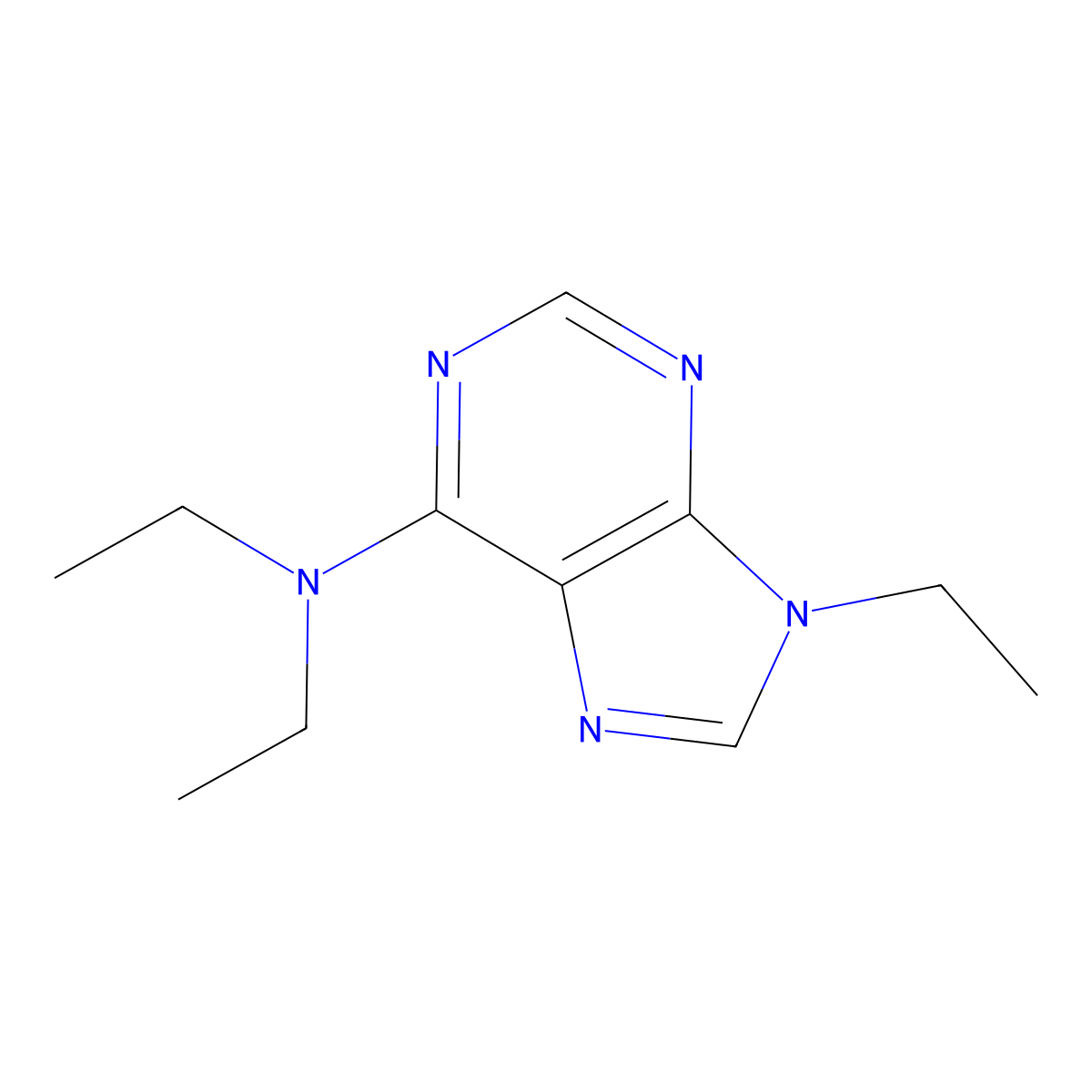 N,N,9-triethyl-9H-purin-6-amine molecular structure, CAS 64456-01-5