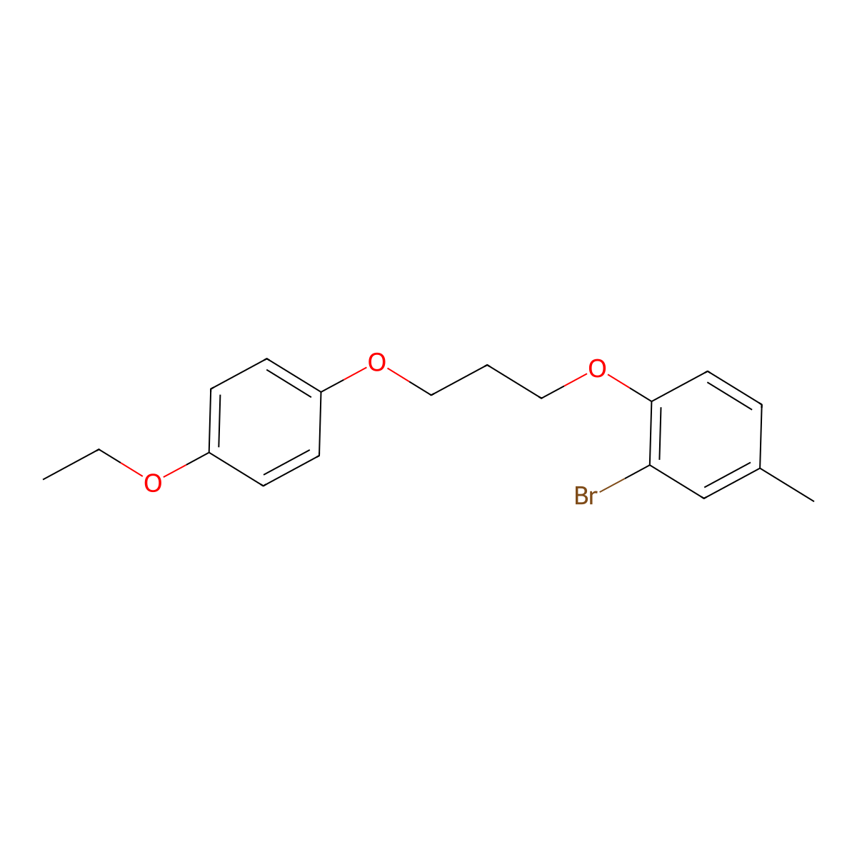 2-Bromo-1-[3-(4-ethoxyphenoxy)propoxy]-4-methylbenzene molecular structure, CAS 6446-44-2