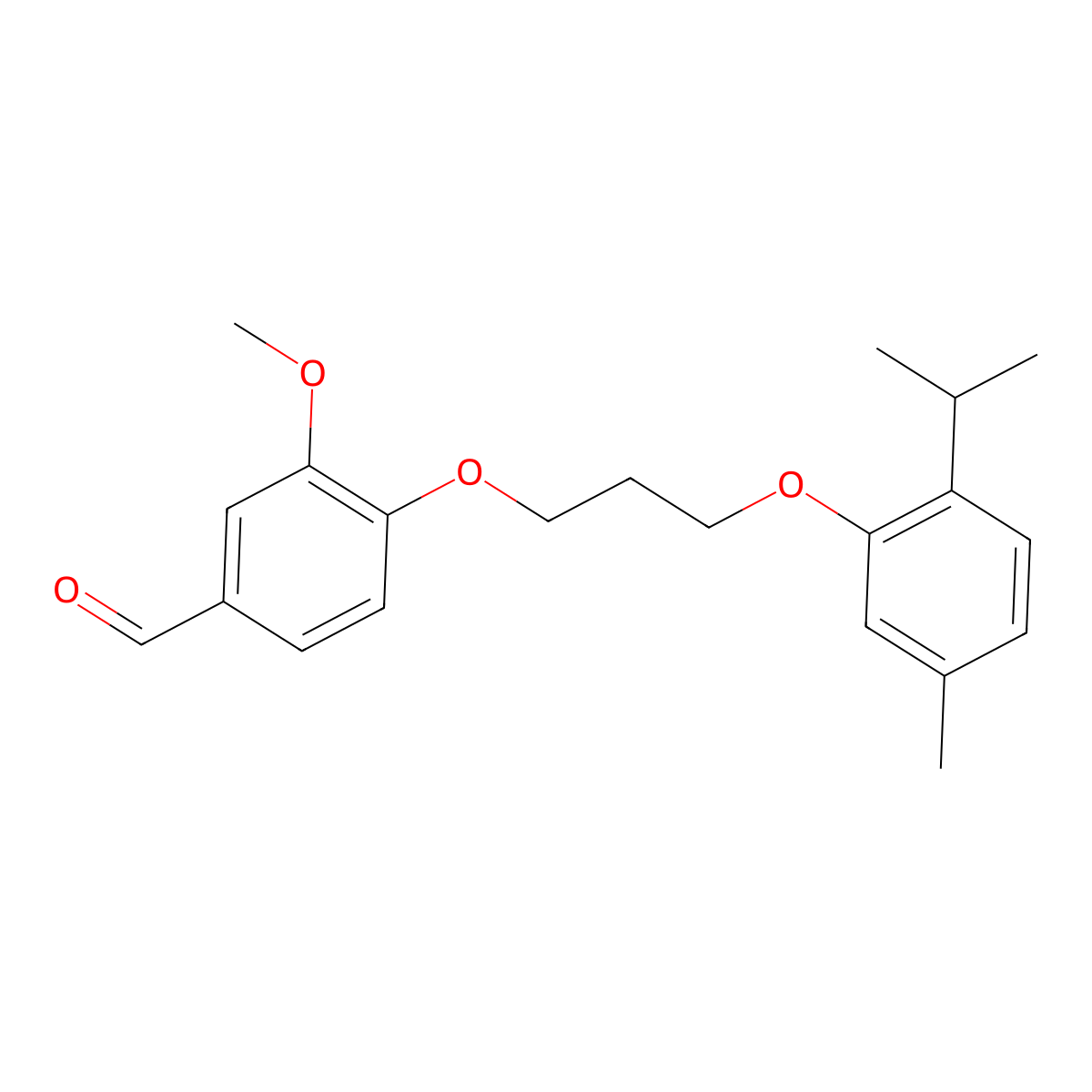3-Methoxy-4-[3-(5-methyl-2-propan-2-ylphenoxy)propoxy]benzaldehyde molecular structure, CAS 6446-53-3