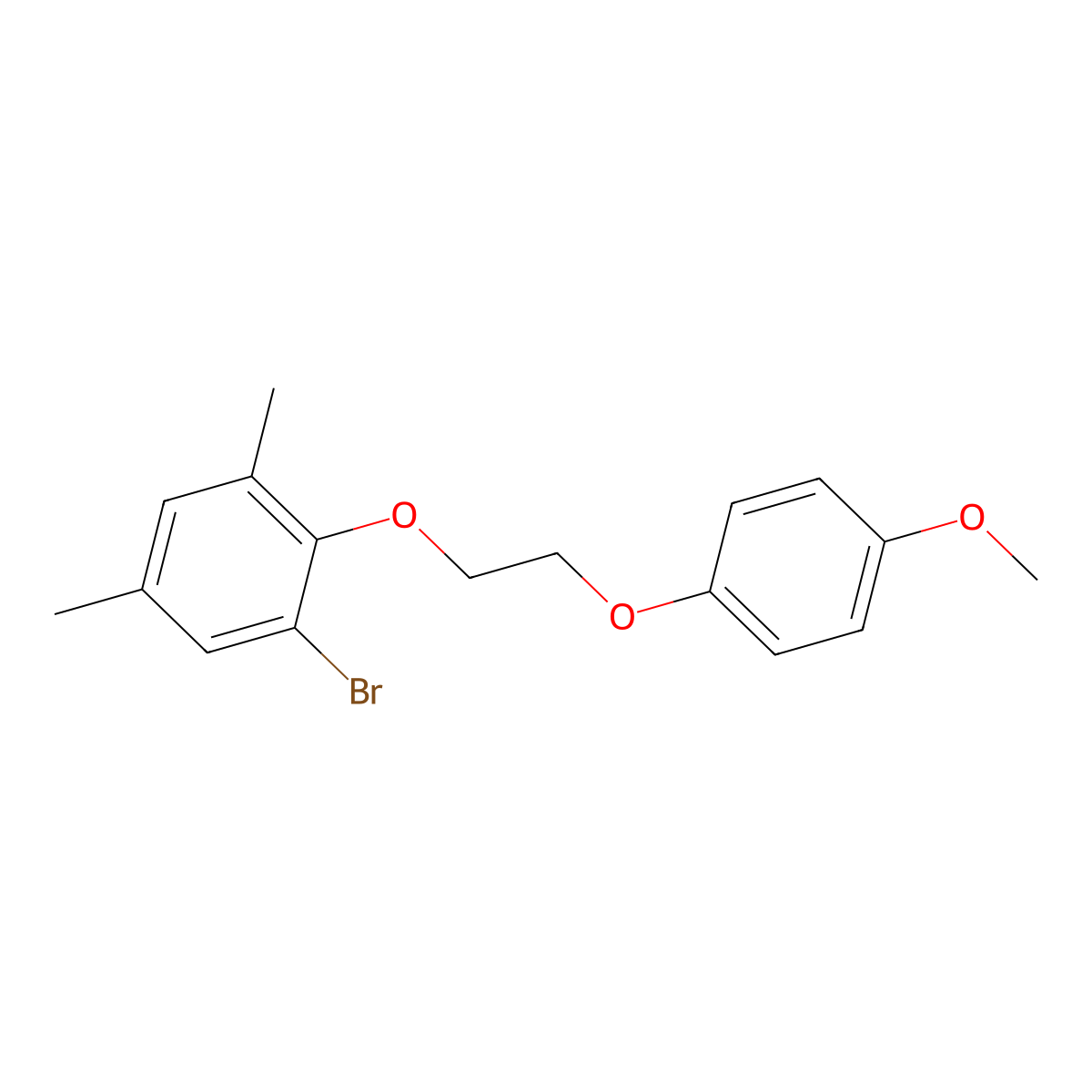 1-Bromo-2-[2-(4-methoxyphenoxy)ethoxy]-3,5-dimethylbenzene molecular structure, CAS 6446-58-8