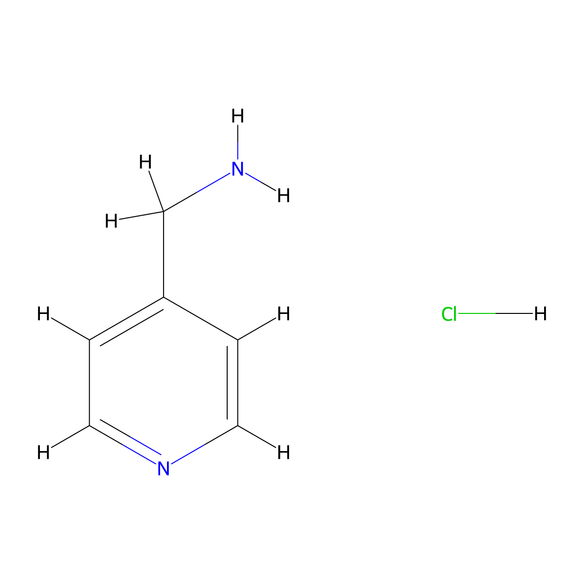 Pyridin-4-ylmethanamine hydrochloride molecular structure, CAS 64460-41-9