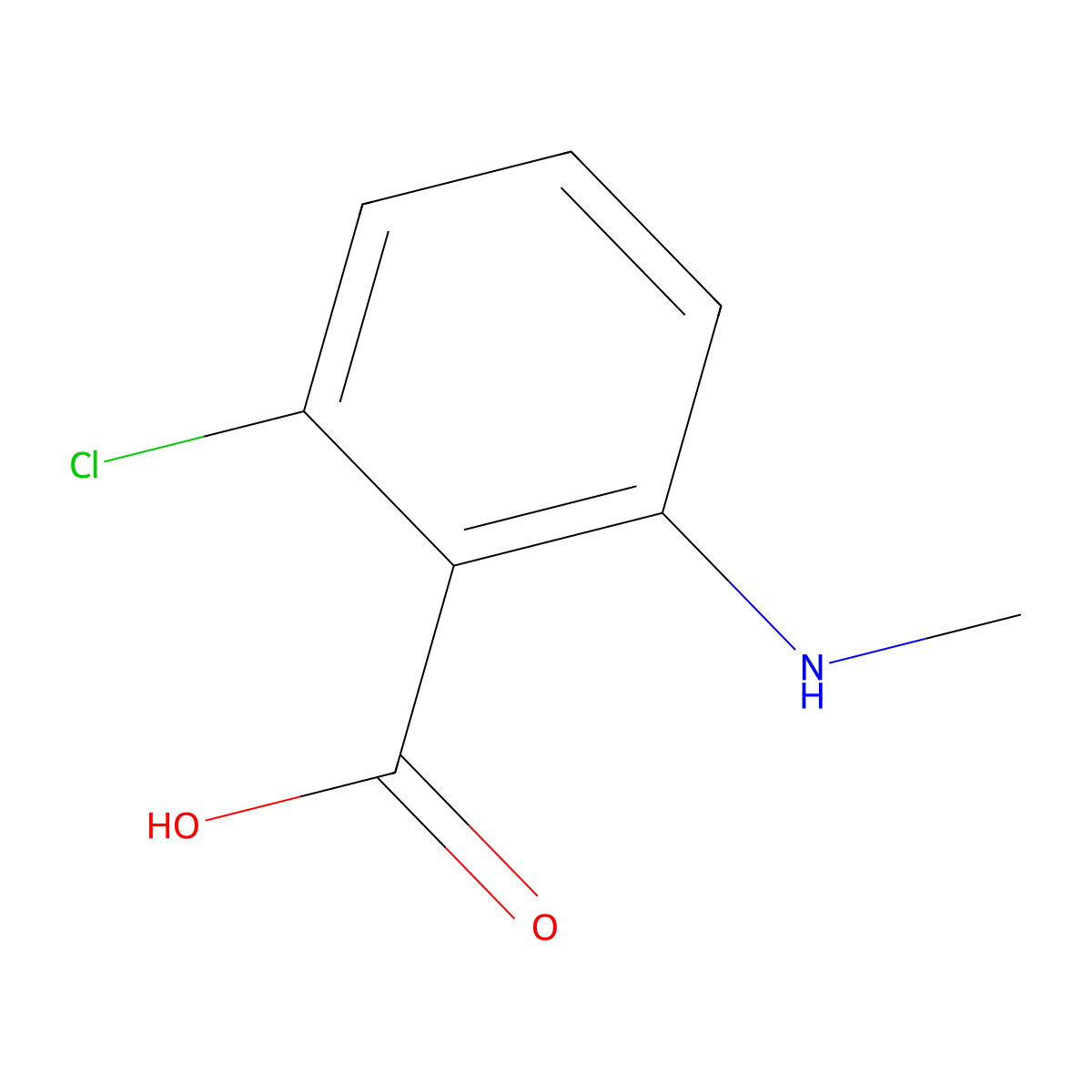 2-Chloro-6-methylamino-benzoic acid molecular structure, CAS 64460-50-0