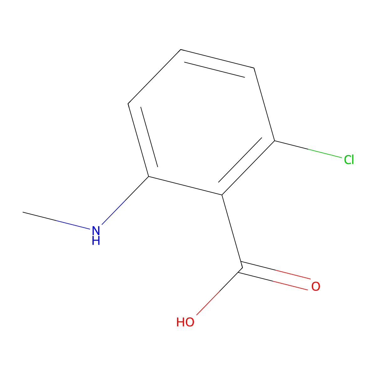 2-Chloro-6-methylamino-benzoic acid molecular structure, CAS 64460-50-0