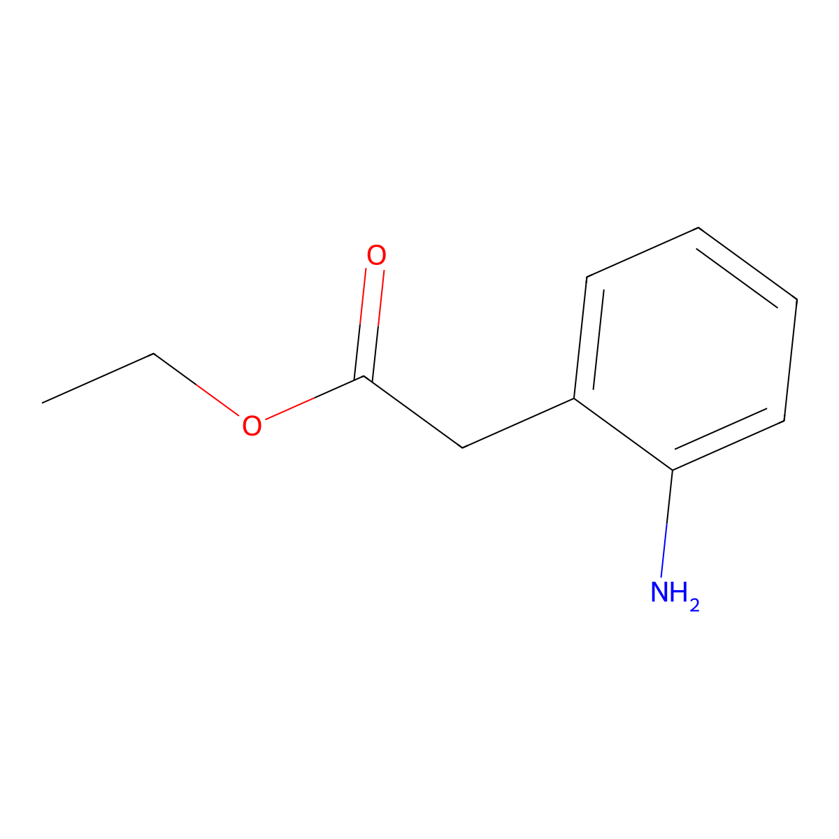 Ethyl 2-(2-aminophenyl)acetate molecular structure, CAS 64460-85-1