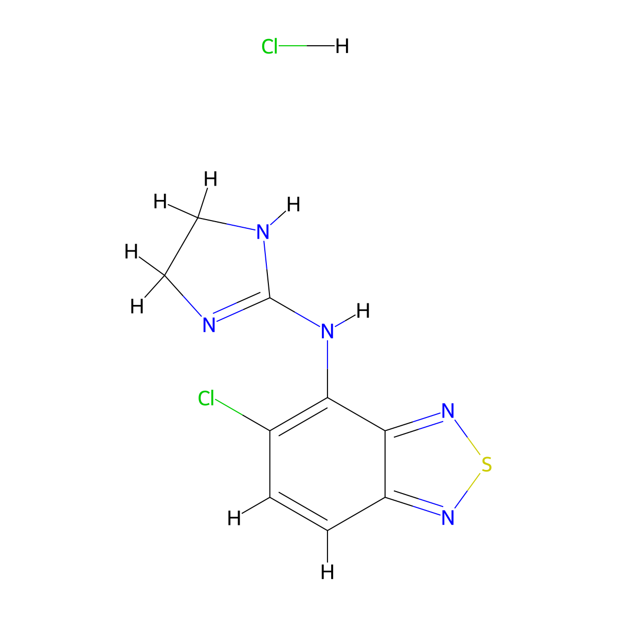 Tizanidine Hydrochloride molecular structure, CAS 64461-82-1