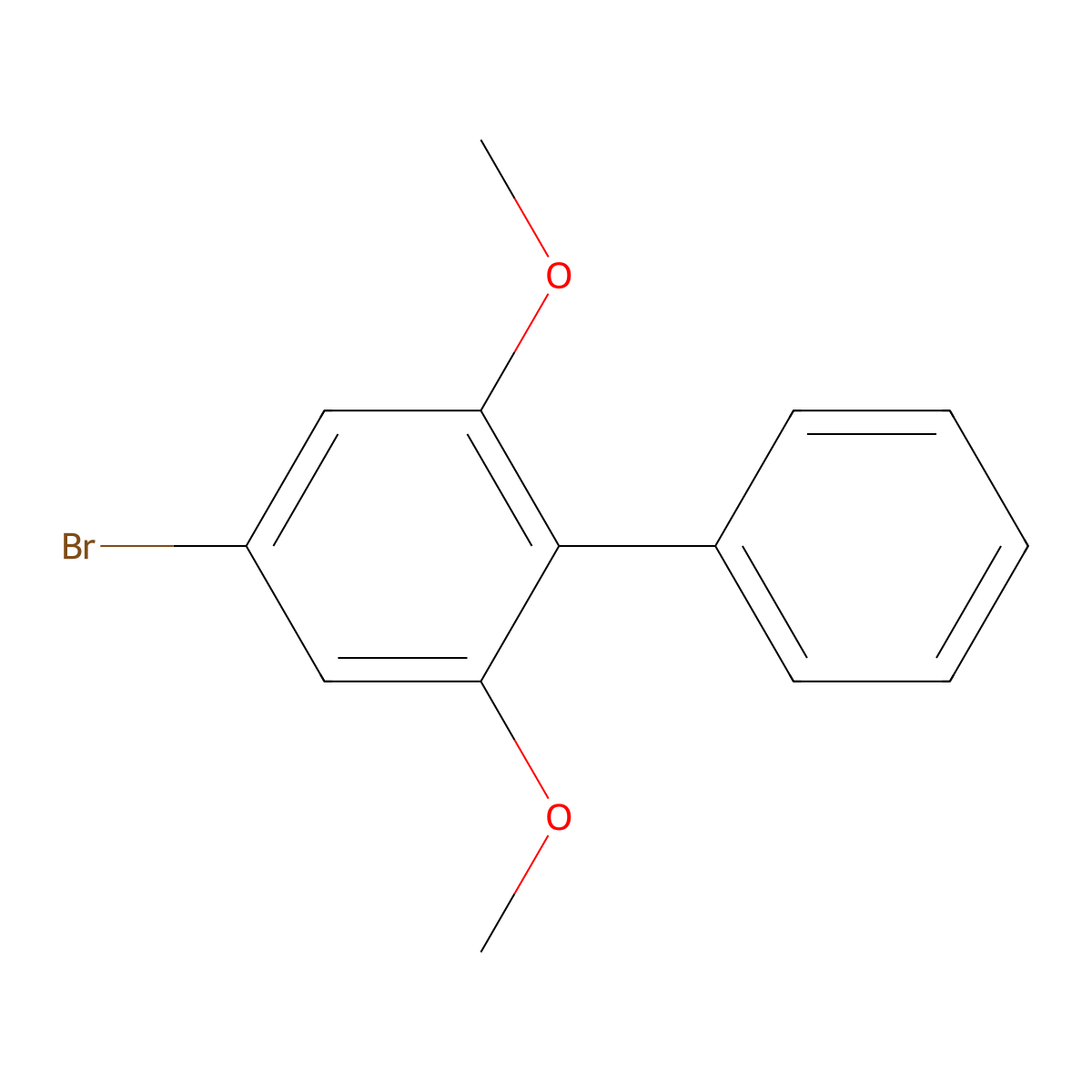 4-Bromo-2,6-dimethoxy-1,1'-biphenyl molecular structure, CAS 64461-91-2