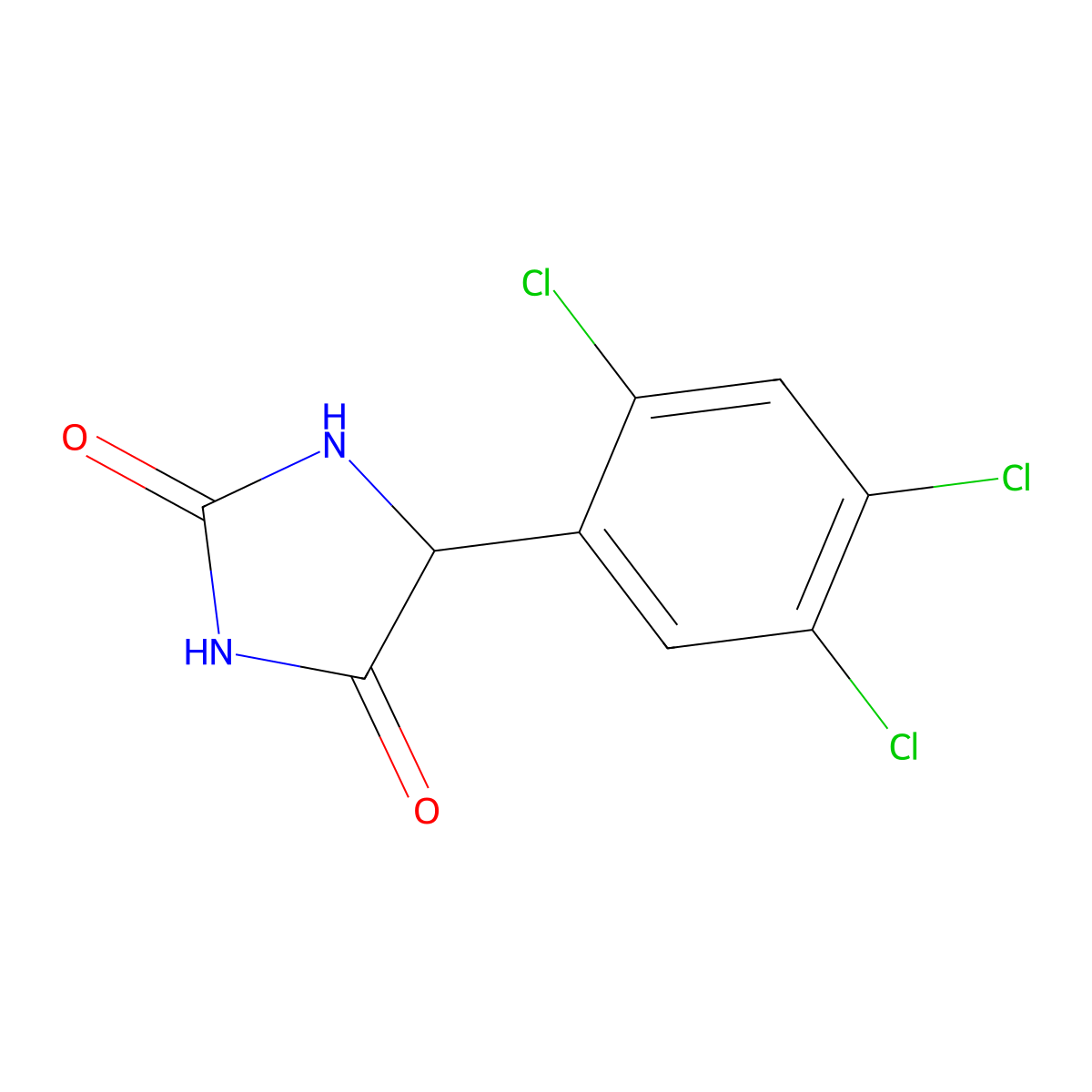 5-(2,4,5-Trichlorophenyl)imidazolidine-2,4-dione molecular structure, CAS 64464-09-1